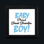 Proud Great Grandpa Baby Boy Gifts Gift Box<br><div class="desc">Proud Great Grandpa of a Baby Boy keepsake boxes,  tiles,  ornaments,  notebooks,  mugs,  cards,  stickers,  and other great grandpa gifts wtih blue and black text.</div>