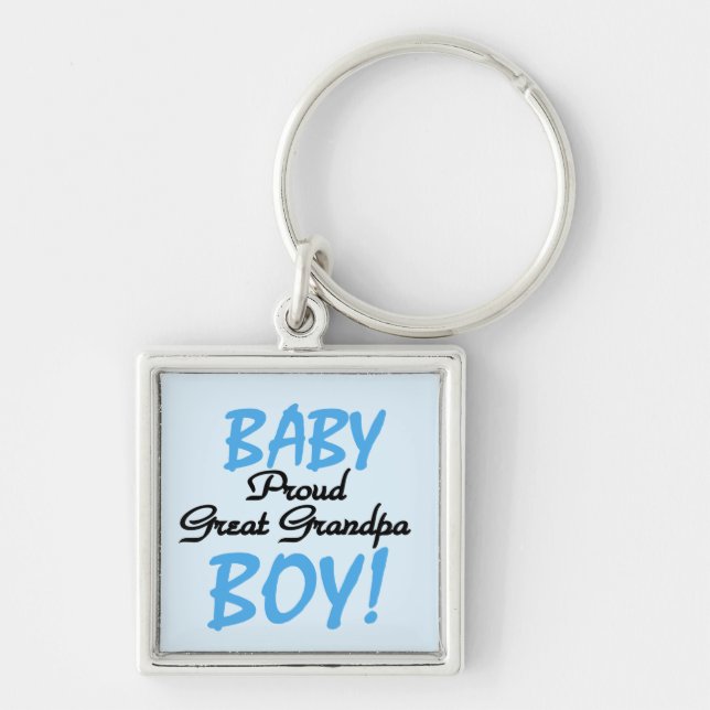 Proud Great Grandpa Baby Boy Gifts Key Ring (Front)