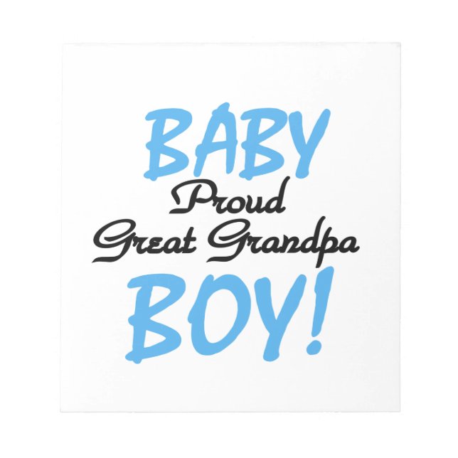Proud Great Grandpa Baby Boy Gifts Notepad (Front)