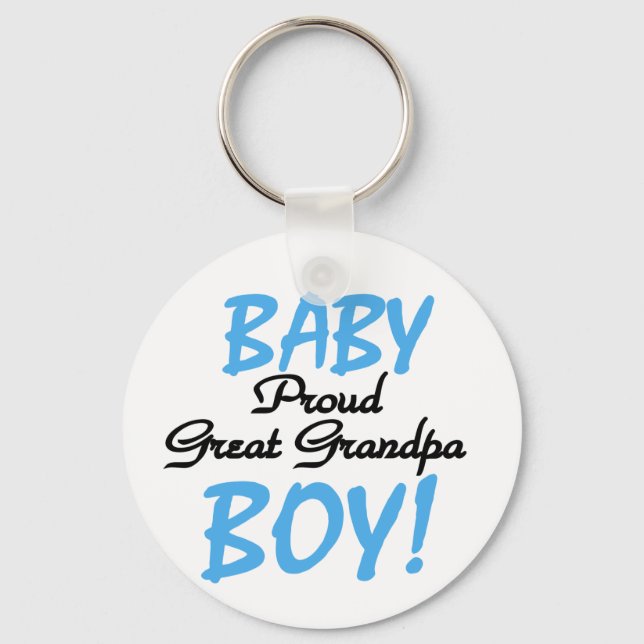 Proud Great Grandpa of Boy Tshirts and Gifts Key Ring (Front)