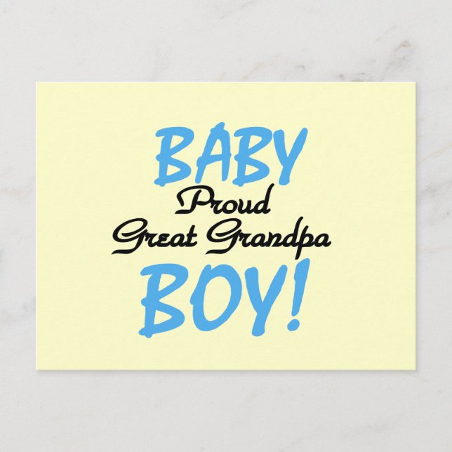 Proud Great Grandpa of Boy Tshirts and Gifts Postcard (Front)