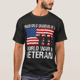 Proud Great Grandson Of A Ww Ii Veteran Family Mat T-Shirt