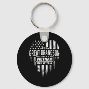 Proud Great Grandson Vietnam War Veteran American Key Ring