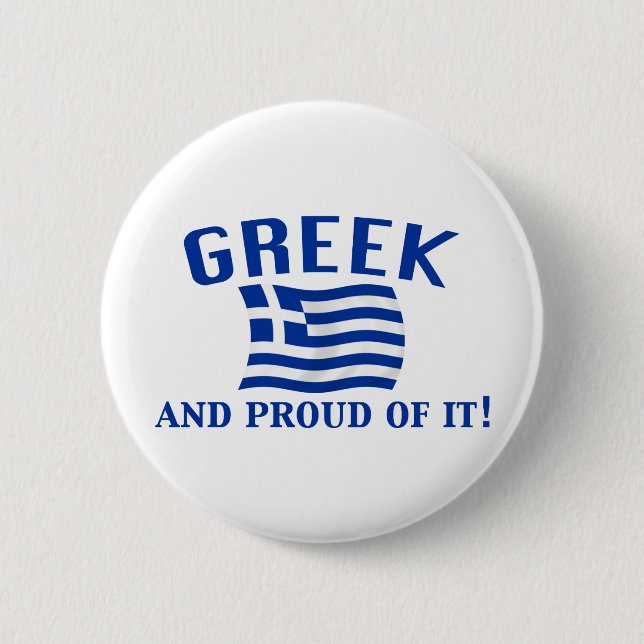 Proud Greek 6 Cm Round Badge (Front)