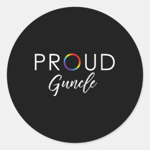 Proud Guncle Cute Lgbtq Pride Month Gift _1 Classic Round Sticker