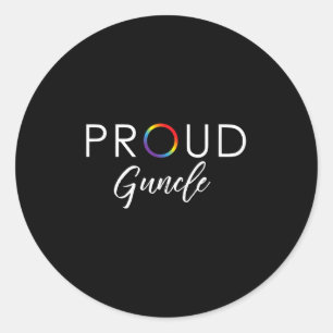 Proud Guncle Cute Lgbtq Pride Month Gift _1 Classic Round Sticker