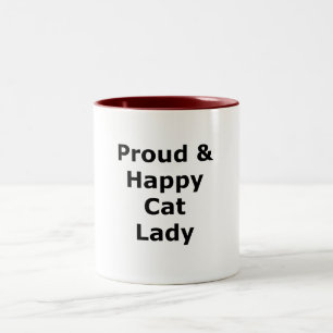 Proud & Happy Cat Lady Two-Tone Coffee Mug