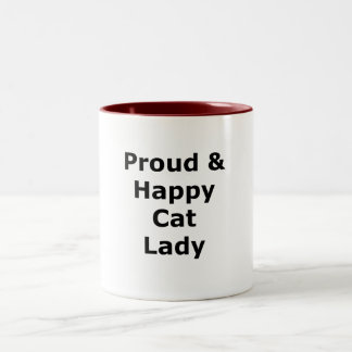 Proud & Happy Cat Lady Two-Tone Coffee Mug