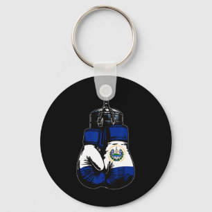 Proud Heritage El Salvador Flag Boxing Gloves Key Ring