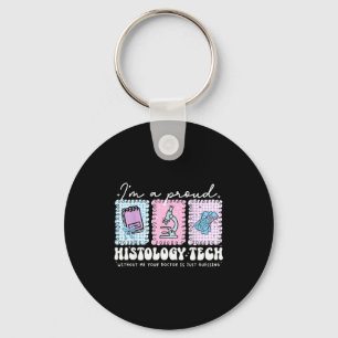 Proud histologist lab tech coquette bow lab week key ring