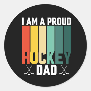 Proud Hockey Dad Classic Round Sticker
