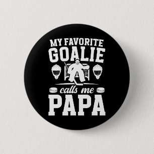 Proud Hockey Goalie Papa Of An Ice Hockey Goalkeep 6 Cm Round Badge