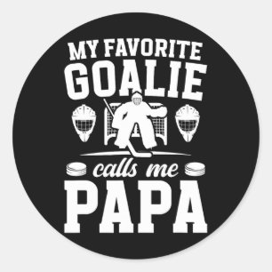 Proud Hockey Goalie Papa Of An Ice Hockey Goalkeep Classic Round Sticker