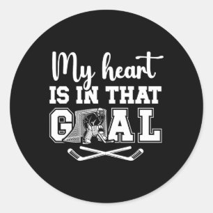Proud Hockey Goalkeeper Mom Of A Hockey Goalie Mot Classic Round Sticker