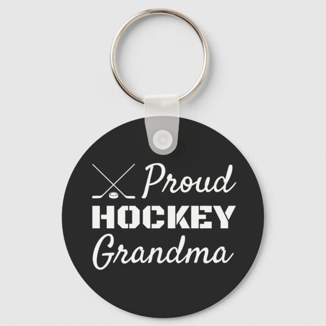 Proud Hockey Grandma keychain black (Front)