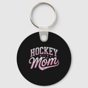 Proud Hockey Mom Simple Heart Design  Key Ring