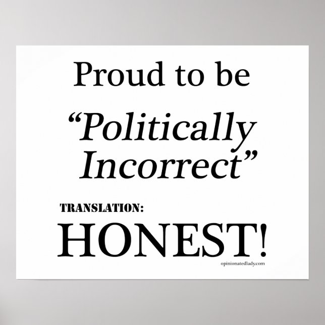 Proud & Honest Poster (Front)