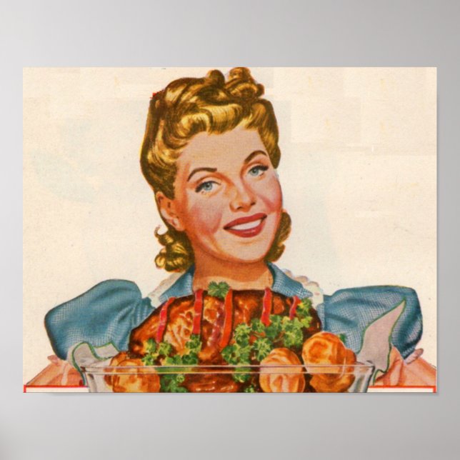 proud housewife with her dinner creation poster (Front)