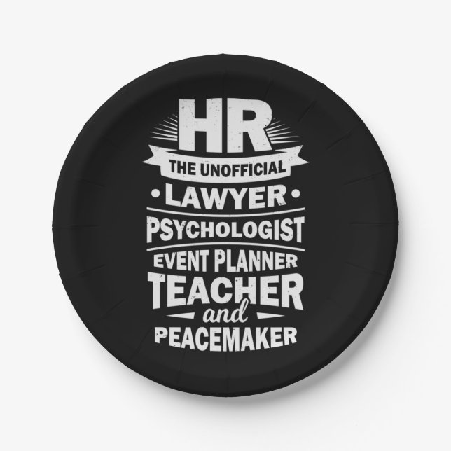 Proud Human Resources Paper Plate (Front)