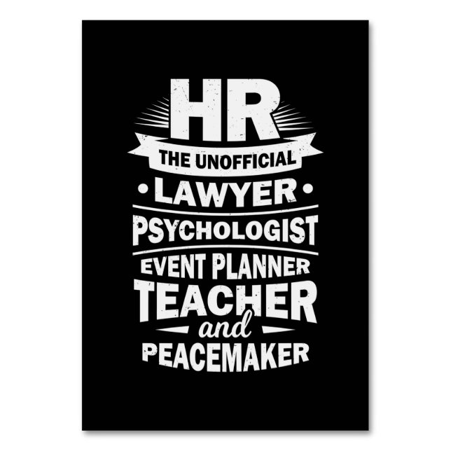 Proud Human Resources Table Number (Front)