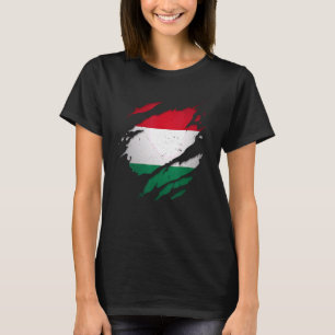 Proud Hungarian Torn Ripped Hungary Flag T-Shirt