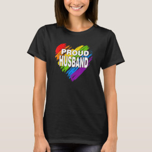 Proud Husband Lgbt Rainbow Gay Pride Father's Da T-Shirt