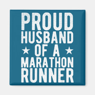 Proud Husband Marathon Runner Wife Graphic Art Magnet