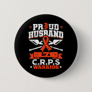 Proud Husband Of A Crps Warrior Month Orange Ribbo 6 Cm Round Badge