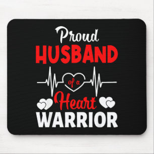 Proud Husband Of A Heart Warrior Chd Awareness Mouse Pad