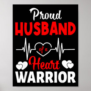 Proud Husband Of A Heart Warrior Chd Awareness Poster