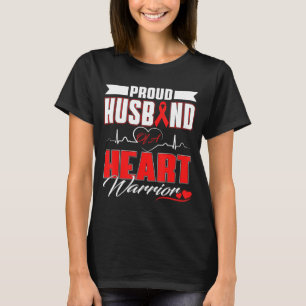 Proud Husband Of A Heart Warrior Heart Disease Awa T-Shirt