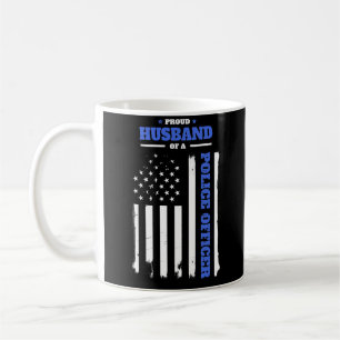 Proud Husband of a Police Officer Distressed Flag Coffee Mug