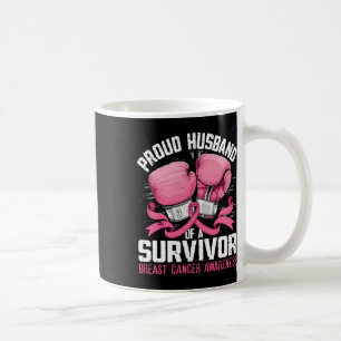 Proud Husband Of A Survivor Boxing Gloves Breast C Coffee Mug