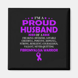 Proud Husband Of Fibromyalgia Warrior T Magnet