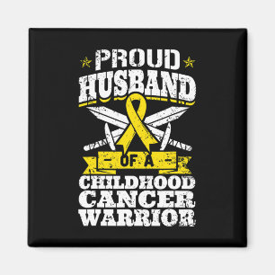 Proud Husbynd Of A Childhood Cancer Warrior Awaren Magnet