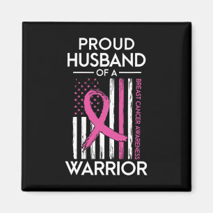 Proud Husbynd Of A Warrior Breast Cancer Awareness Magnet