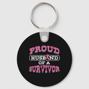 Proud Husbynd Pink Breast Cancer Survivor Awarenes Key Ring