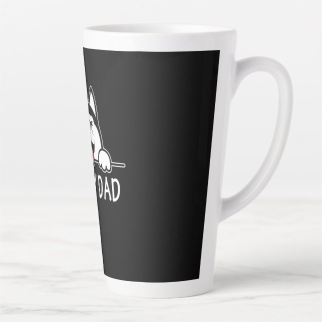 Proud Husky Dog Latte Mug (Right)