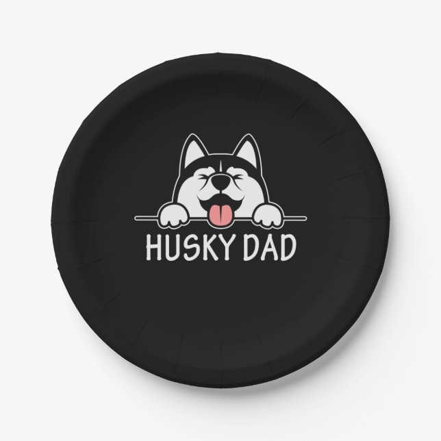 Proud Husky Dog Paper Plate (Front)