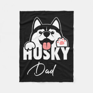 Proud Husky Siberian Dad Fleece Blanket