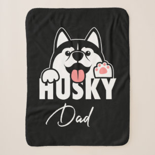 Proud Husky Siberian Dad Sherpa Blanket