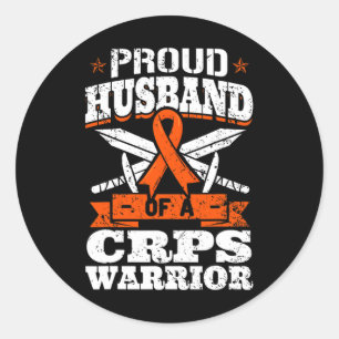 Proud Husnd Of A Crps Warrior Rsd Awareness Ribbon Classic Round Sticker
