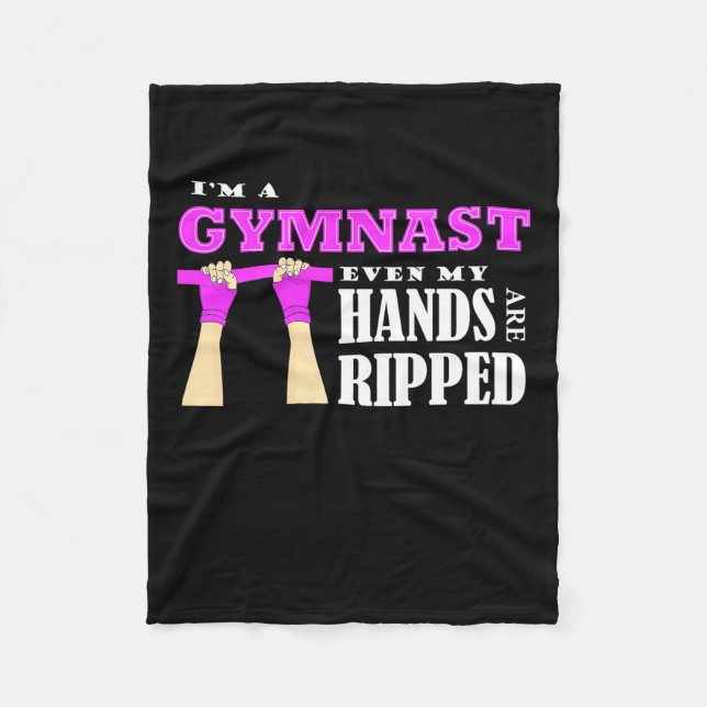 Proud I Am A Gymnast Fleece Blanket (Front)