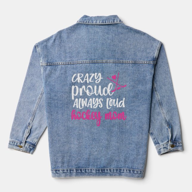 Proud Ice Hockey Mum Ice Hockey Player Mama   Denim Jacket (Back)