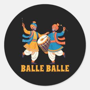 Proud Indian Punjabi Pride Meet Me In India Balle  Classic Round Sticker