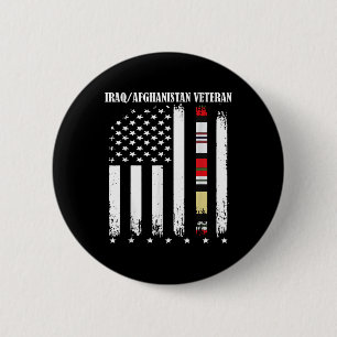 Proud Iraq Afghanistan Veteran Flag  6 Cm Round Badge