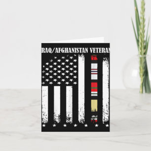 Proud Iraq Afghanistan Veteran Flag  Card