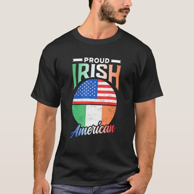 Proud Irish American Roots Ireland Family Us Usa A T-Shirt (Front)