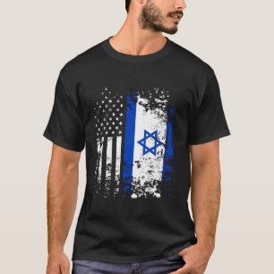 Proud Israeli USA Flag Patriotic Pride American Is T-Shirt