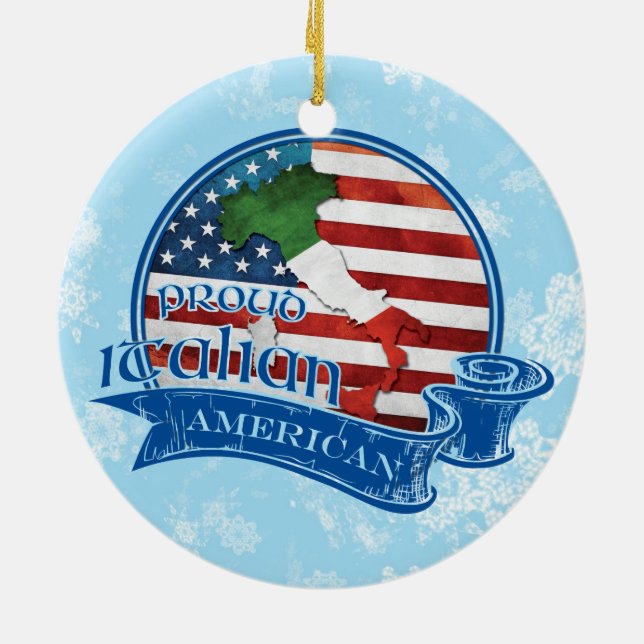 Proud Italian American Christmas Ornament (Back)